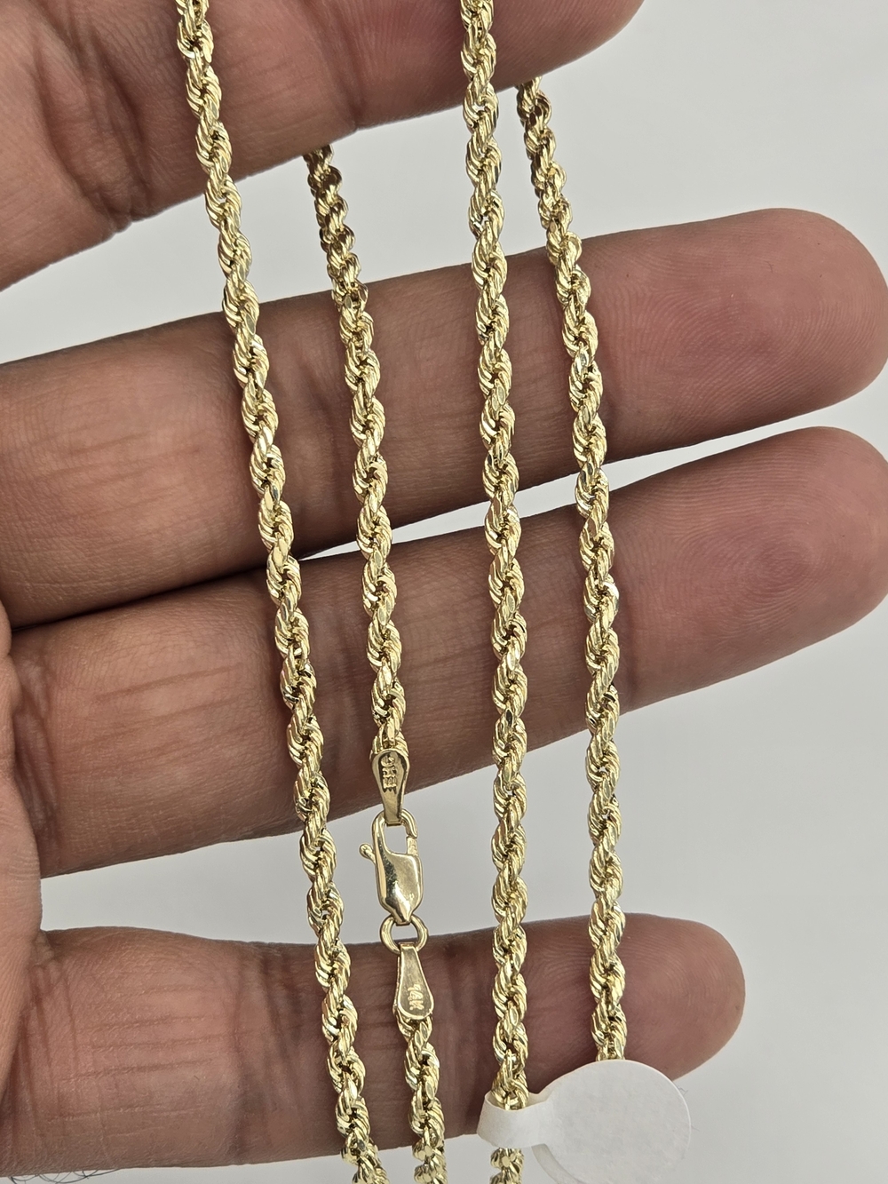 14k Real Gold Rope Chain 3mm 22 Inches - Picture 4 of 10